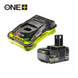 Комплект Ryobi RC18150-160XG ONE+ Lithium+ акумуляторна батарея RB1860X 18V 6Ah + зарядний пристрій RC18150 5.0A Fast Charger 5133005584 фото 1