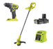 Набір електроінструментів Ryobi RY18LT23ADD2-120: тример RY18LT23A, дриль-шуруповерт R18DD2, акумулятор RB18L20 18V 2Ah та зарядний пристрій RC18115 18V 1,5Ah 5133005733 фото 1