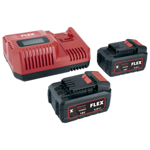 Комплект FLEX P-Set 55 R 2 акумуляторні батареї AP 18/5,0 18V 5Ah + зарядний пристрій CA 12/18 230/CEE 9А 532739 фото